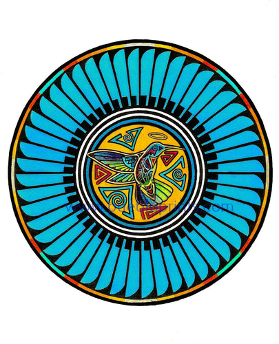 Native Art Print, Hummingbird Art, Southwest art décor, Native American art, New Mexico art